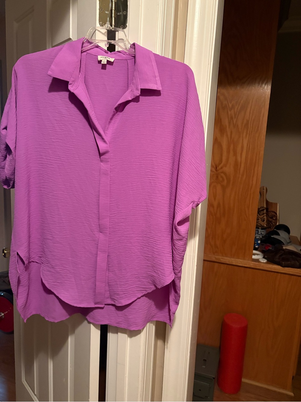 Umgee Lilac Button-Front Collared Blouse